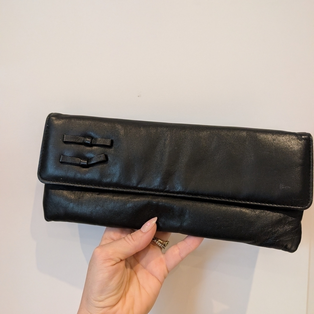 Vintage Black Leather Clutch